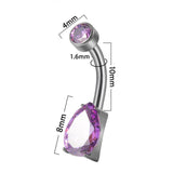 Maxbell Clicker Belly Button Rings Fashion Accessory Rhinestones Belly Piercing Hoop Purple