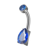 Maxbell Clicker Belly Button Rings Fashion Accessory Rhinestones Belly Piercing Hoop Blue