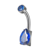 Maxbell Clicker Belly Button Rings Fashion Accessory Rhinestones Belly Piercing Hoop Blue
