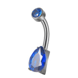Maxbell Clicker Belly Button Rings Fashion Accessory Rhinestones Belly Piercing Hoop Blue