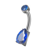 Maxbell Clicker Belly Button Rings Fashion Accessory Rhinestones Belly Piercing Hoop Blue