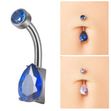 Maxbell Clicker Belly Button Rings Fashion Accessory Rhinestones Belly Piercing Hoop Blue
