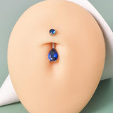 Maxbell Clicker Belly Button Rings Fashion Accessory Rhinestones Belly Piercing Hoop Blue