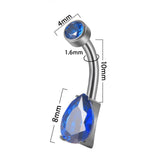 Maxbell Clicker Belly Button Rings Fashion Accessory Rhinestones Belly Piercing Hoop Blue