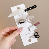 Maxbell 5xMini Knife Hair Clips Small Hip Hop Creative Hair Pins for Women Girls Party