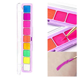 Maxbell 4xFace Body Paint Luminous Face Painting Makeup Kit for Halloween Stage Adults