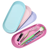 Oval Storage Tray Storage Organizer Bathroom Tray for Snack Bathroom Kitchen Dark Pink