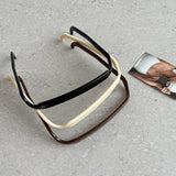 Maxbell Square Sunglass Headbands for Curly Hair Sunglasses Shape Headband for Women Deep Brown