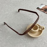 Maxbell Square Sunglass Headbands for Curly Hair Sunglasses Shape Headband for Women Deep Brown