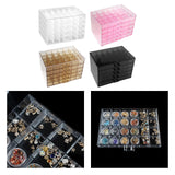 Maxbell Nail Tip Display Case Clear Drawer Empty Earring Rings Necklaces Storage Box transparent