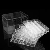 Maxbell Nail Tip Display Case Clear Drawer Empty Earring Rings Necklaces Storage Box transparent