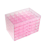 Maxbell Nail Tip Display Case Clear Drawer Empty Earring Rings Necklaces Storage Box clear pink