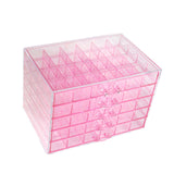 Maxbell Nail Tip Display Case Clear Drawer Empty Earring Rings Necklaces Storage Box clear pink