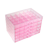 Maxbell Nail Tip Display Case Clear Drawer Empty Earring Rings Necklaces Storage Box clear pink