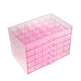 Maxbell Nail Tip Display Case Clear Drawer Empty Earring Rings Necklaces Storage Box clear pink