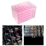 Maxbell Nail Tip Display Case Clear Drawer Empty Earring Rings Necklaces Storage Box clear pink