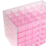 Maxbell Nail Tip Display Case Clear Drawer Empty Earring Rings Necklaces Storage Box clear pink