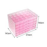 Maxbell Nail Tip Display Case Clear Drawer Empty Earring Rings Necklaces Storage Box clear pink