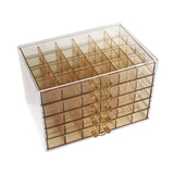 Maxbell Nail Tip Display Case Clear Drawer Empty Earring Rings Necklaces Storage Box clear brown