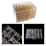 Maxbell Nail Tip Display Case Clear Drawer Empty Earring Rings Necklaces Storage Box clear brown