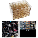 Maxbell Nail Tip Display Case Clear Drawer Empty Earring Rings Necklaces Storage Box clear brown
