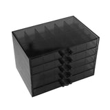 Maxbell Nail Tip Display Case Clear Drawer Empty Earring Rings Necklaces Storage Box clear black