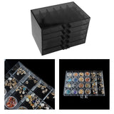 Maxbell Nail Tip Display Case Clear Drawer Empty Earring Rings Necklaces Storage Box clear black