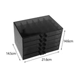 Maxbell Nail Tip Display Case Clear Drawer Empty Earring Rings Necklaces Storage Box clear black