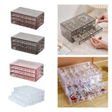 Maxbell Jewelry Storage Box Earring Tray 3 Layer Drawers Earring Holder for Closets Translucent Brown