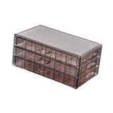 Maxbell Jewelry Storage Box Earring Tray 3 Layer Drawers Earring Holder for Closets Translucent Brown