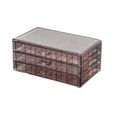 Maxbell Jewelry Storage Box Earring Tray 3 Layer Drawers Earring Holder for Closets Translucent Brown