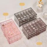 Maxbell Jewelry Storage Box Earring Tray 3 Layer Drawers Earring Holder for Closets Transparent