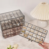 Maxbell Jewelry Storage Box Earring Tray 3 Layer Drawers Earring Holder for Closets Transparent