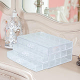 Maxbell Jewelry Storage Box Earring Tray 3 Layer Drawers Earring Holder for Closets Transparent