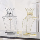 Maxbell Necklace Chain Jewelry Bust Stylish for Countertop Home Bedroom Presentation 25cmx14cmx42cm Silver