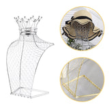 Maxbell Necklace Chain Jewelry Bust Stylish for Countertop Home Bedroom Presentation 25cmx14cmx42cm Silver