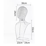 Maxbell Necklace Chain Jewelry Bust Stylish for Countertop Home Bedroom Presentation 30cmx14cmx57cm Silver