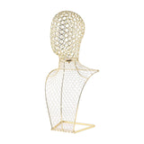 Maxbell Necklace Chain Jewelry Bust Stylish for Countertop Home Bedroom Presentation 30cmx14cmx57cm Gold