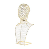 Maxbell Necklace Chain Jewelry Bust Stylish for Countertop Home Bedroom Presentation 30cmx14cmx57cm Gold