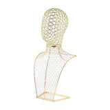 Maxbell Necklace Chain Jewelry Bust Stylish for Countertop Home Bedroom Presentation 30cmx14cmx57cm Gold