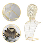 Maxbell Necklace Chain Jewelry Bust Stylish for Countertop Home Bedroom Presentation 30cmx14cmx57cm Gold