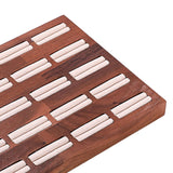 Maxbell Rings Display Stand 20 Slots Wooden Jewelry Tray for Earrings Rings Showcase beige