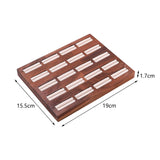 Maxbell Rings Display Stand 20 Slots Wooden Jewelry Tray for Earrings Rings Showcase beige