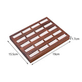 Maxbell Rings Display Stand 20 Slots Wooden Jewelry Tray for Earrings Rings Showcase white