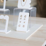 Maxbell Jewelry Showcase Rack Retail Jewelry Towers Durable Earring Organizer Holder white 4pcs