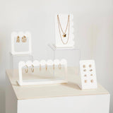 Maxbell Jewelry Showcase Rack Retail Jewelry Towers Durable Earring Organizer Holder white 4pcs