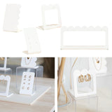 Maxbell Jewelry Showcase Rack Retail Jewelry Towers Durable Earring Organizer Holder white 4pcs