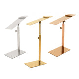 Maxbell 2xShoes Display Stand Anti Slip Durable Men Leather Shoe Shelf for Desktop Shop Sliver
