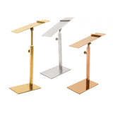 Maxbell 2xShoes Display Stand Anti Slip Durable Men Leather Shoe Shelf for Desktop Shop Sliver