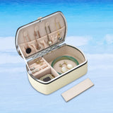 Travel Size Jewelry Case Portable Jewelry Organizer for Pendant Watches Bracelets White